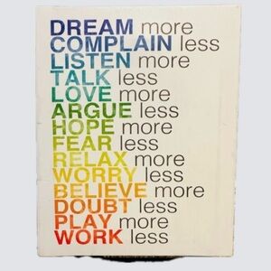 Motivational Wall Art with Colorful Text - 10x8
